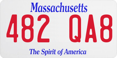 MA license plate 482QA8