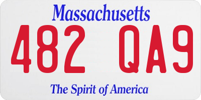 MA license plate 482QA9