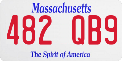 MA license plate 482QB9