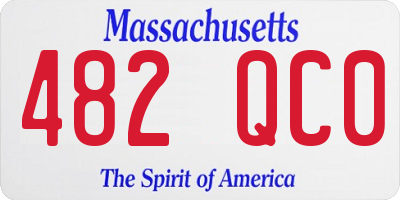 MA license plate 482QC0