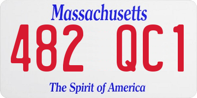 MA license plate 482QC1