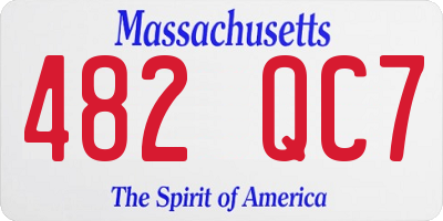 MA license plate 482QC7
