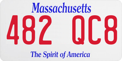 MA license plate 482QC8