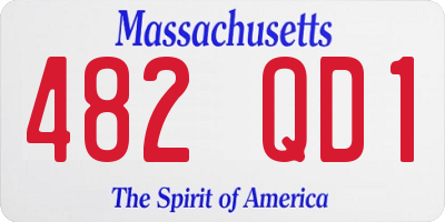 MA license plate 482QD1