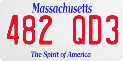 MA license plate 482QD3
