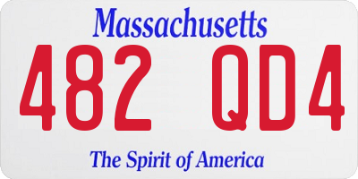 MA license plate 482QD4