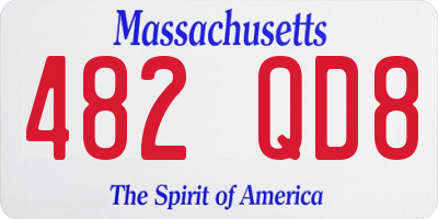 MA license plate 482QD8