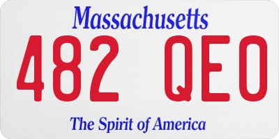 MA license plate 482QE0