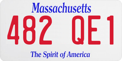 MA license plate 482QE1
