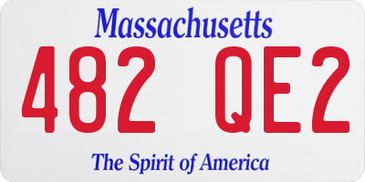 MA license plate 482QE2