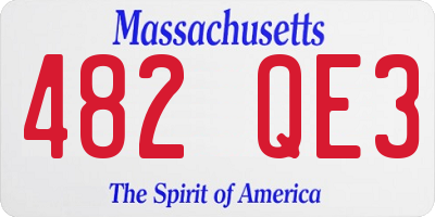 MA license plate 482QE3