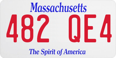 MA license plate 482QE4