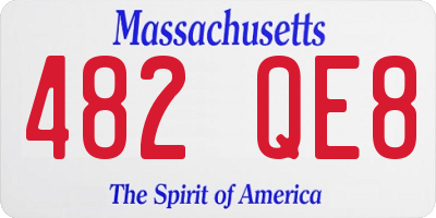 MA license plate 482QE8