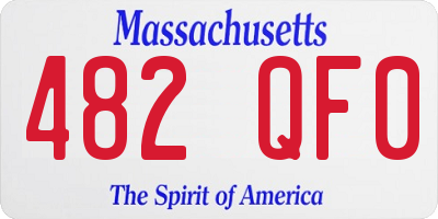 MA license plate 482QF0