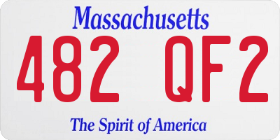 MA license plate 482QF2