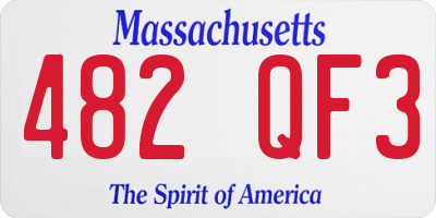 MA license plate 482QF3