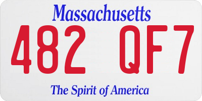 MA license plate 482QF7