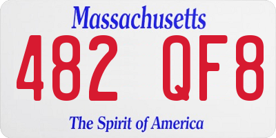 MA license plate 482QF8