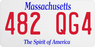 MA license plate 482QG4