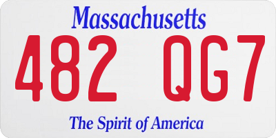 MA license plate 482QG7