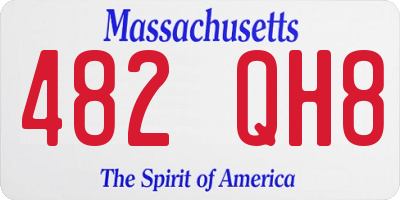 MA license plate 482QH8