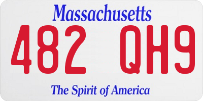 MA license plate 482QH9