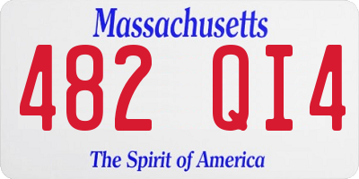MA license plate 482QI4