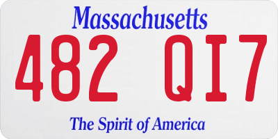 MA license plate 482QI7