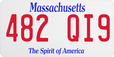 MA license plate 482QI9