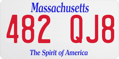 MA license plate 482QJ8