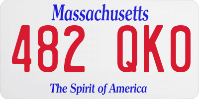 MA license plate 482QK0