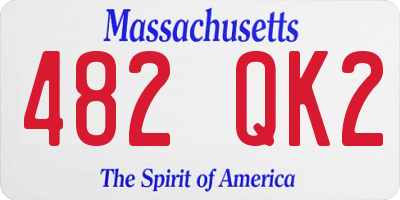 MA license plate 482QK2