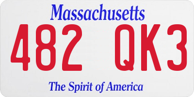 MA license plate 482QK3