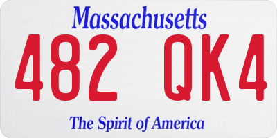 MA license plate 482QK4