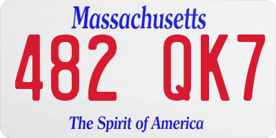 MA license plate 482QK7