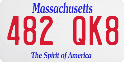 MA license plate 482QK8