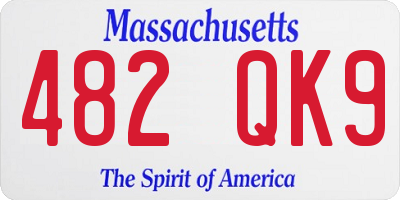 MA license plate 482QK9
