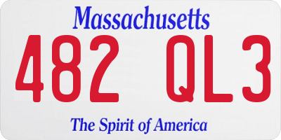 MA license plate 482QL3