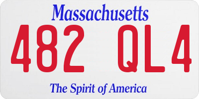 MA license plate 482QL4