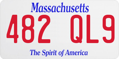 MA license plate 482QL9