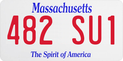 MA license plate 482SU1