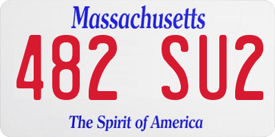 MA license plate 482SU2