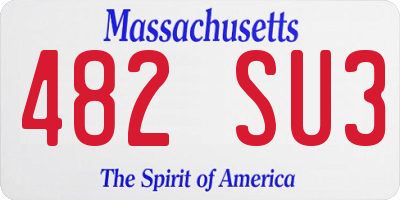 MA license plate 482SU3