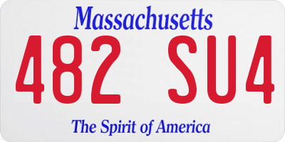 MA license plate 482SU4