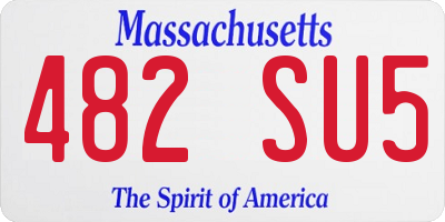 MA license plate 482SU5