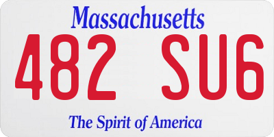 MA license plate 482SU6