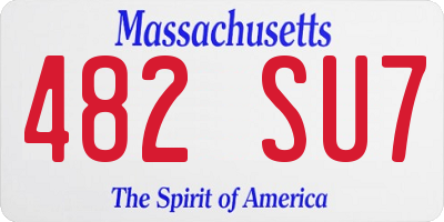 MA license plate 482SU7