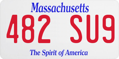 MA license plate 482SU9