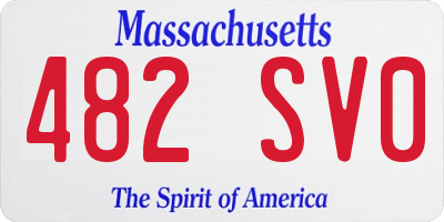 MA license plate 482SV0