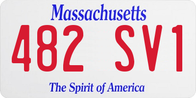 MA license plate 482SV1